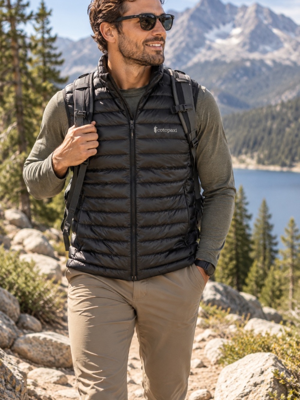Cotopaxi Vest 800 Down Men Small Black Puffer Full Zip Maritime Hiking NWT